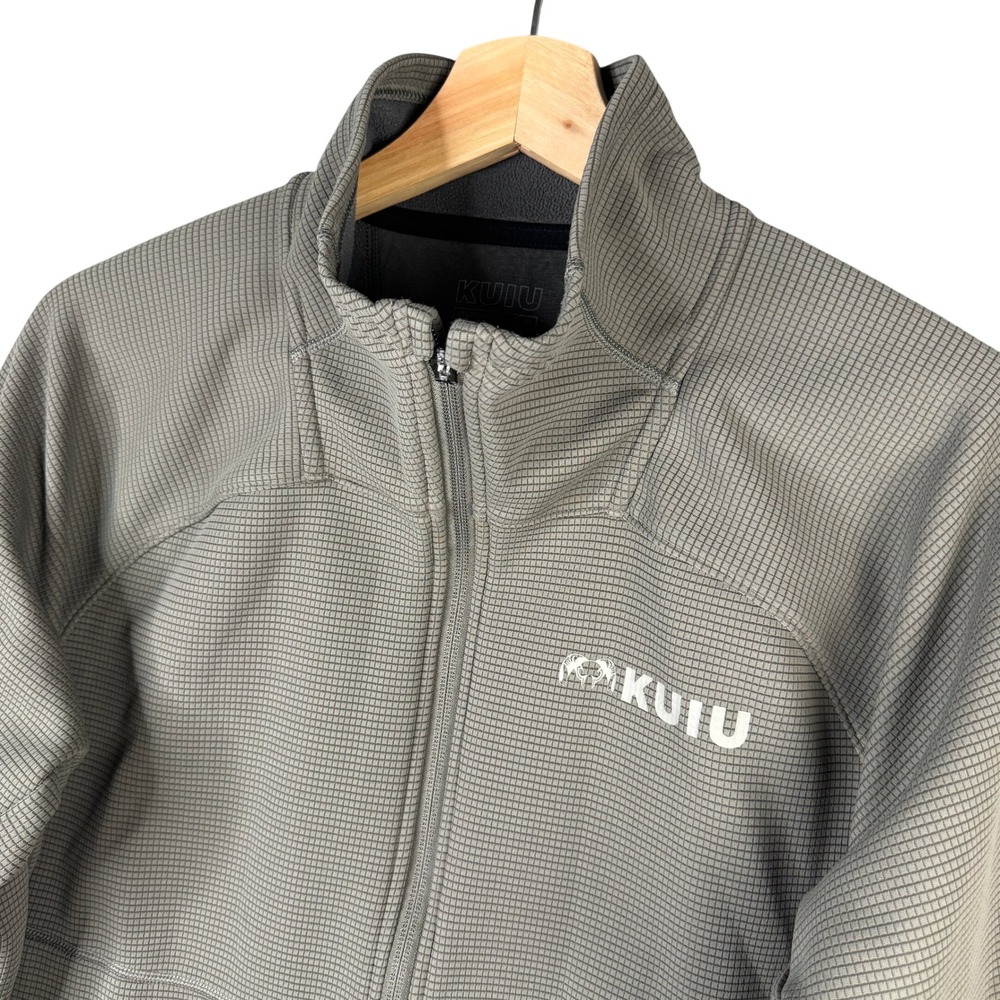 KUIU Peloton 240 Full Zip Jacket Mens Medium Ash Gray Wind Resistant Grid Fleece